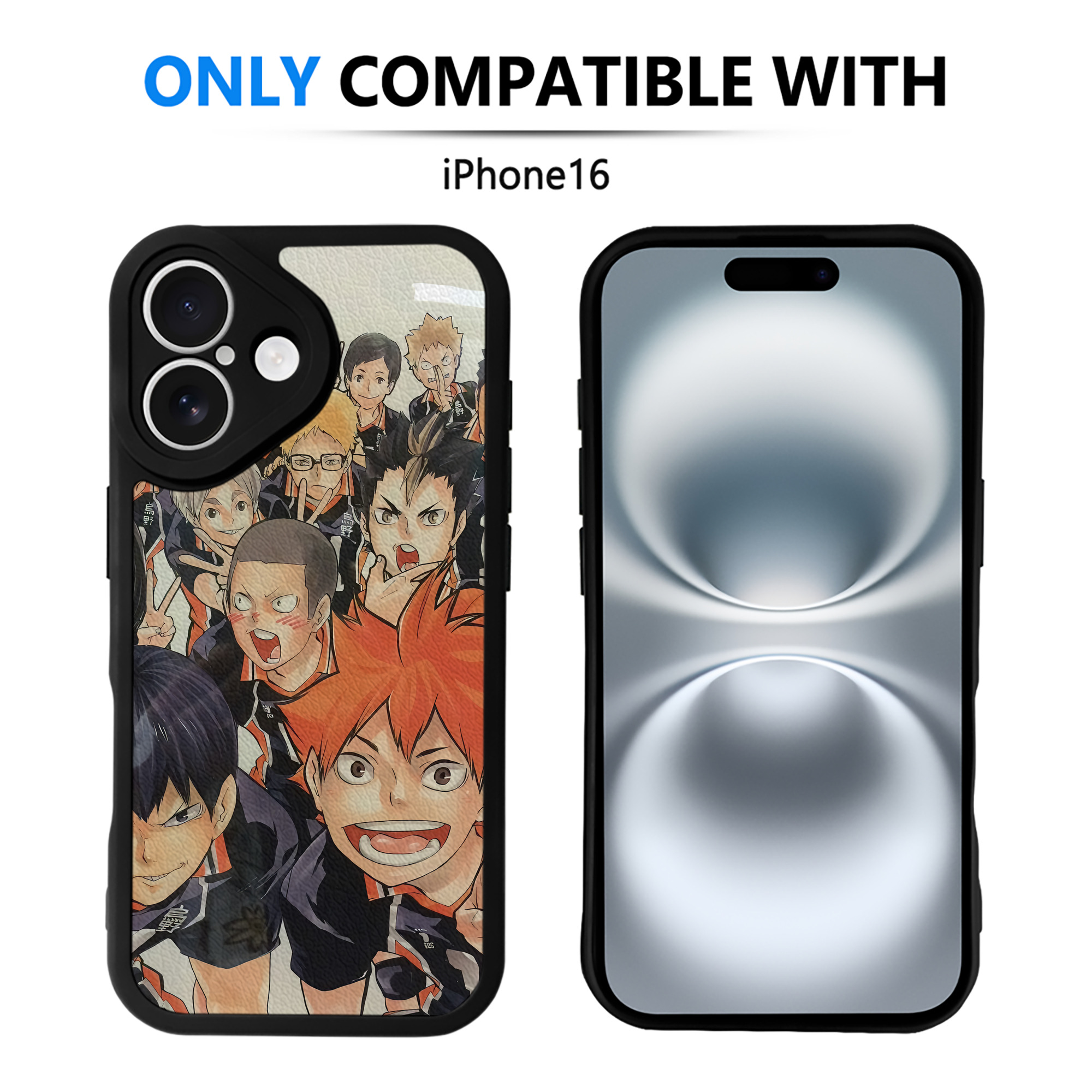 （画像用） ハイキュー!! Haikyu!! 【iPhone 16シリーズ対応】シリコンスマホケース（レザー調） 材質：シリコン